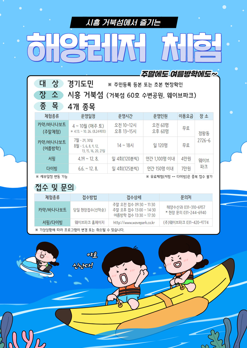 ▲ 시흥시, 거북섬 시화호 ‘해양레저 체험프로그램’ 풍성