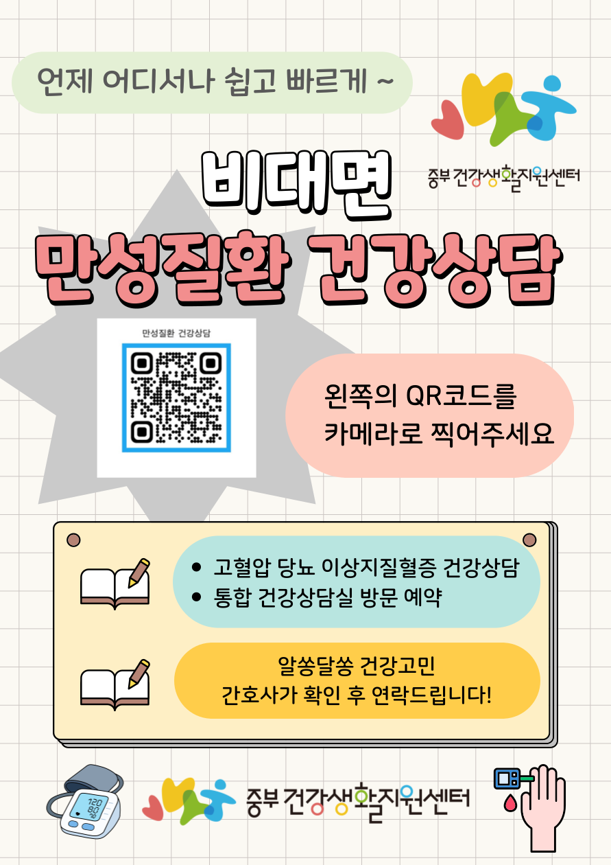 ▲ 시흥시보건소 중부건강생활지원센터, 비대면 만성질환 건강상담 서비스 개시