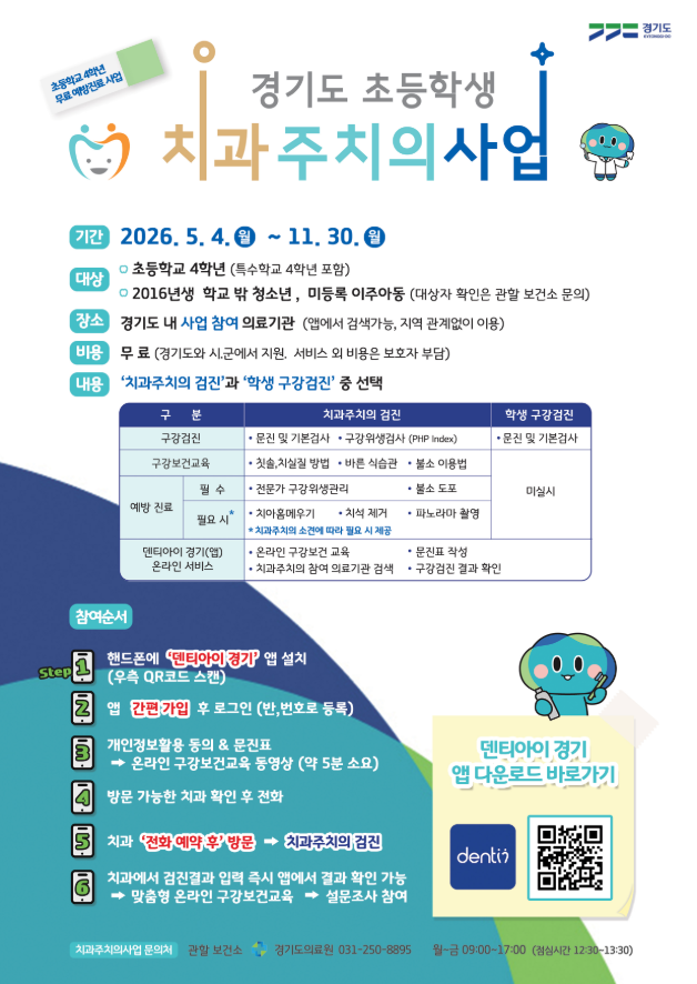 ▲ 용인특례시 보건소 초등학교 4학년 대상 '치과주치의 사업' 안내 포스터